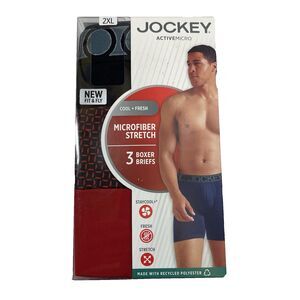 Jockey Active Microfiber Boxer Briefs Men's 2XL* Multicolor Cool & Fresh 3 Pack
